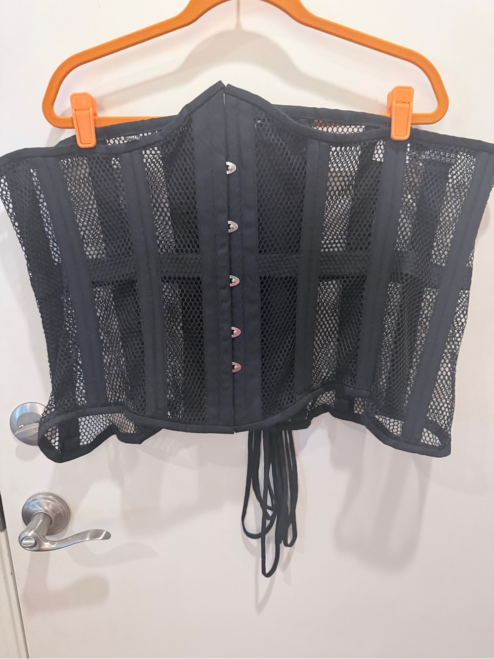 Daisy Corsets Black Mesh Topper with Fishnet Panels